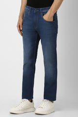 Men's Blue Casual Slim Fit Jeans