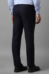 Men's Navy Formal Solid Slim Fit Trouser