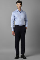 Men's Navy Formal Solid Slim Fit Trouser