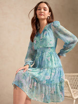 Women's Blue Casual A-Line Dress