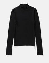 Women's Black Casual Regular Fit Solid Full Sleeves Tshirt
