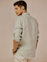 Men's Grey Casual Regular Fit Solid Full Sleeves Shirt