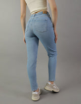 Women's Blue Casual Mom Fit Solid Jeans
