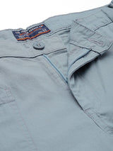 Men's Straight Fit Solid Mid Rise Trousers