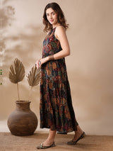 Women's Ethnic Motifs Printed Fit and Flare Maxi Dress