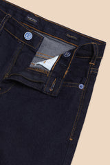 Boys Dark Blue Casual Solid Straight Fit Jeans