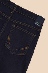 Boys Dark Blue Casual Solid Straight Fit Jeans