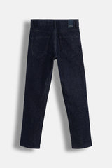 Boys Dark Blue Casual Solid Slim Fit Jeans