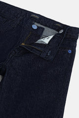 Boys Dark Blue Casual Solid Slim Fit Jeans