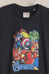 Boys Black Casual Printed Regular Fit Tshirt