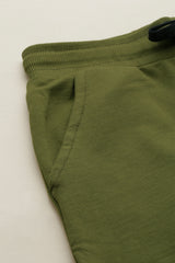 Boys Green Casual Solid Tapered Fit Joggers