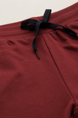 Boys Maroon Casual Solid Tapered Fit Joggers