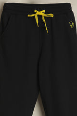 Boys Black Casual Solid Tapered Fit Joggers
