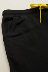 Boys Black Casual Solid Tapered Fit Joggers