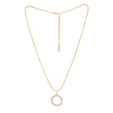 Women's Gold Plated CZ Round White Candy Pendant with Chain