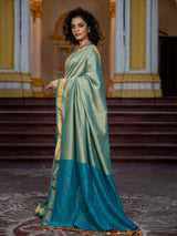Women's Green Mul Modal Saree