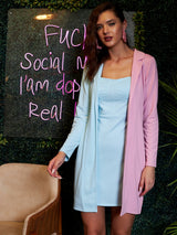 Women's Blue Party Regular Fit Solid Full Sleeves Dress