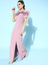 Women's Purple Party Bodycon Solid Half Sleeves Dress