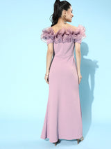 Women's Purple Party Bodycon Solid Half Sleeves Dress