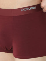 Men's Red Mid-Rise Solid Trunk