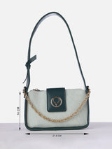 Women's Green Textured Sling Bag