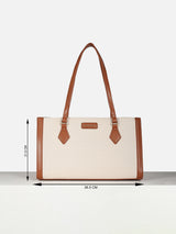 Women's Beige Textured Satchel