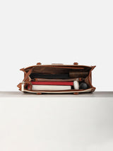 Women's Beige Textured Satchel
