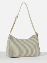 Women's Beige Striped Sling Bag