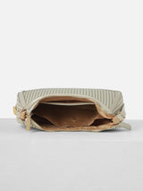 Women's Beige Striped Sling Bag