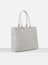 Women's Grey Striped Satchel