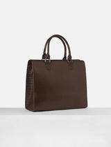 Women's Brown Croc / Snake Texture Satchel