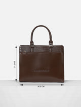 Women's Brown Croc / Snake Texture Satchel