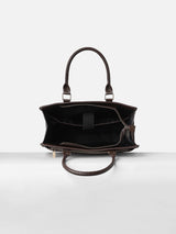 Women's Brown Croc / Snake Texture Satchel