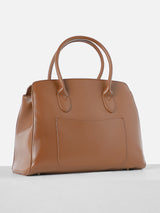 Women's Brown Quilted Satchel