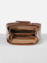 Women's Brown Quilted Satchel
