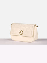 Women's White Textured Sling Bag
