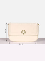 Women's White Textured Sling Bag