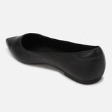 Women's Black Formal Solid Slip-On Ballet