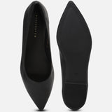 Women's Black Formal Solid Slip-On Ballet