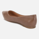 Women's Brown Formal Solid Slip-On Ballet