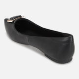 Women's Black Formal Solid Slip-On Ballet