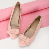 Women's Pink Formal Solid Slip-On Ballet