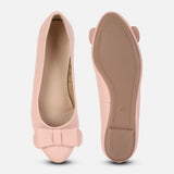 Women's Pink Formal Solid Slip-On Ballet