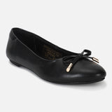 Women's Black Formal Solid Slip-On Ballet