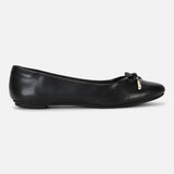 Women's Black Formal Solid Slip-On Ballet