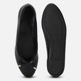 Women's Black Formal Solid Slip-On Ballet