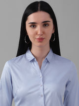 Women's Blue Work Full Sleeves Shirt