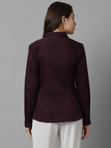 Women's Maroon Work Full Sleeves Shirt