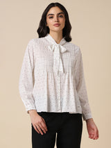 Women's White Work Full Sleeves Shirt