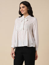 Women's White Work Full Sleeves Shirt